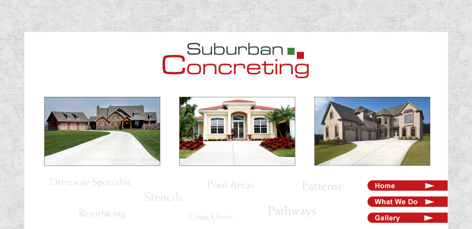 suburban concreting, driveways, pathways, stencils, pool areas, cross overs